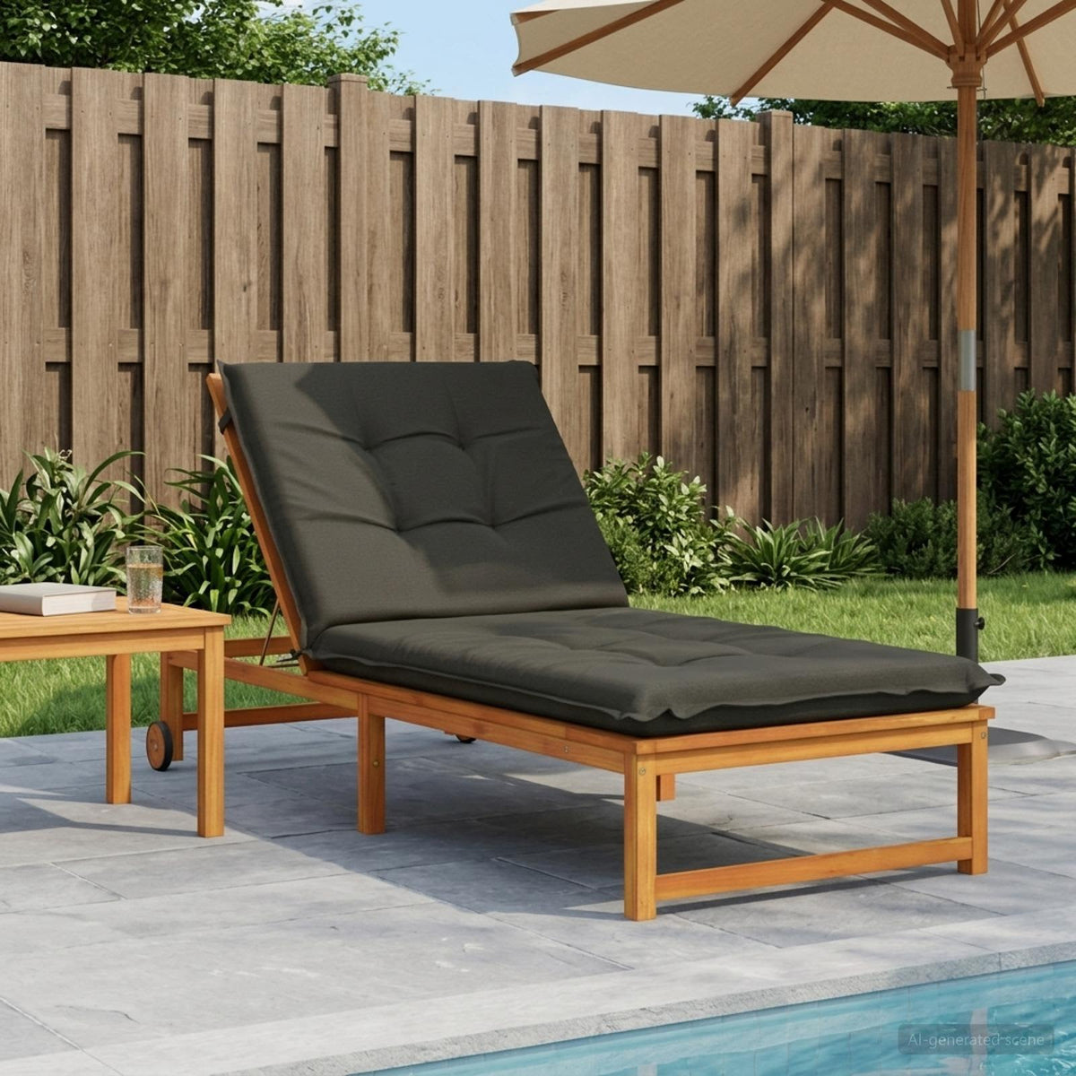 Ligstoel Kussen GEMERT 100% Polyester Antraciet 190 x 70 x 9 cm is nu te koop bij PeponiXL, paradijselijk wonen!