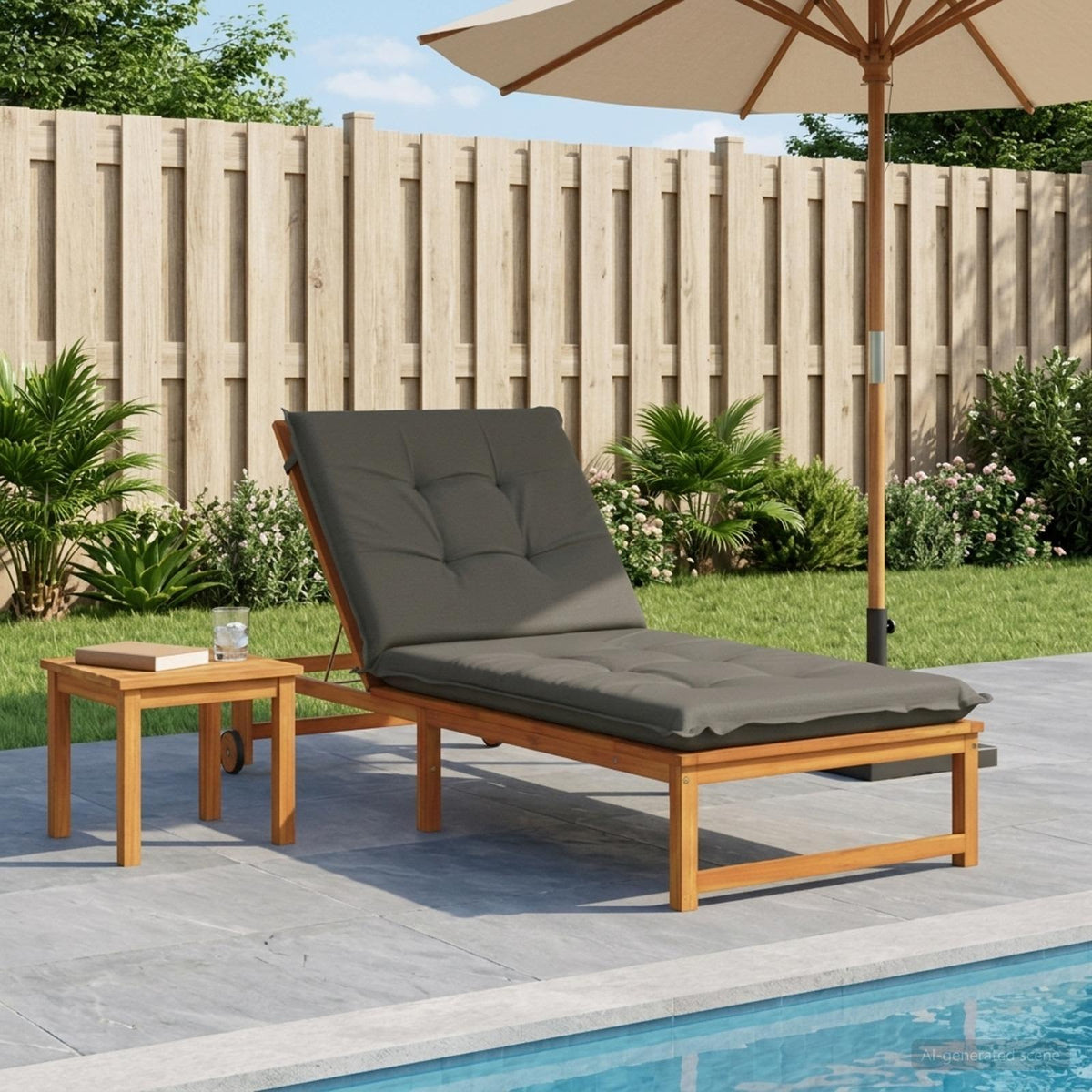 Ligstoel Kussen GEMERT 100% Polyester Grijs 190 x 70 x 9 cm is nu te koop bij PeponiXL, paradijselijk wonen!
