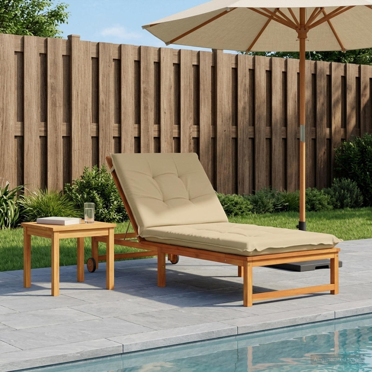 Ligstoel Kussen GEMERT 100% Polyester Beige 190 x 90 x 9 cm is nu te koop bij PeponiXL, paradijselijk wonen!