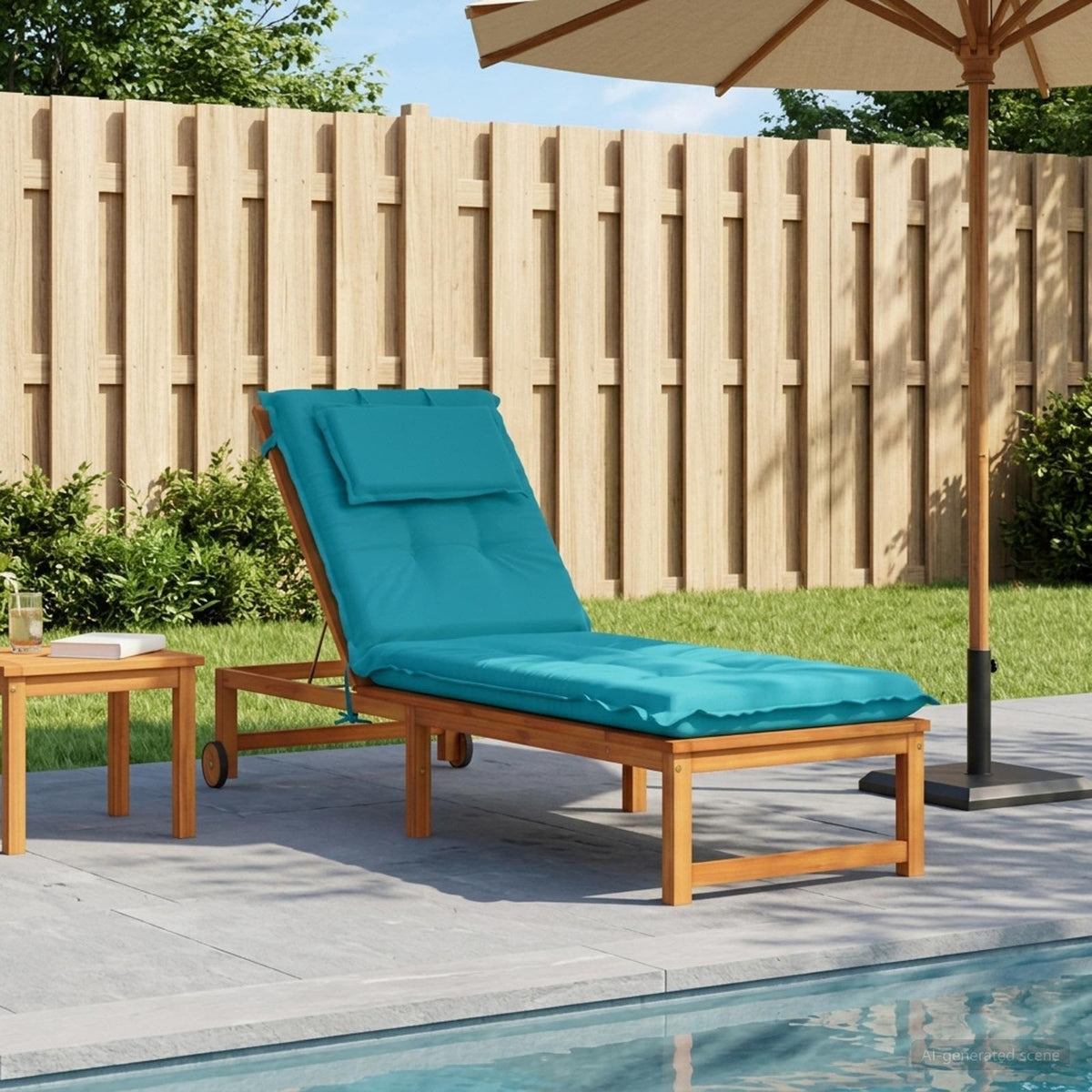 Ligstoel Kussen GEMERT 100% Polyester Turquoise 190 x 60 x 9 cm is nu te koop bij PeponiXL, paradijselijk wonen!