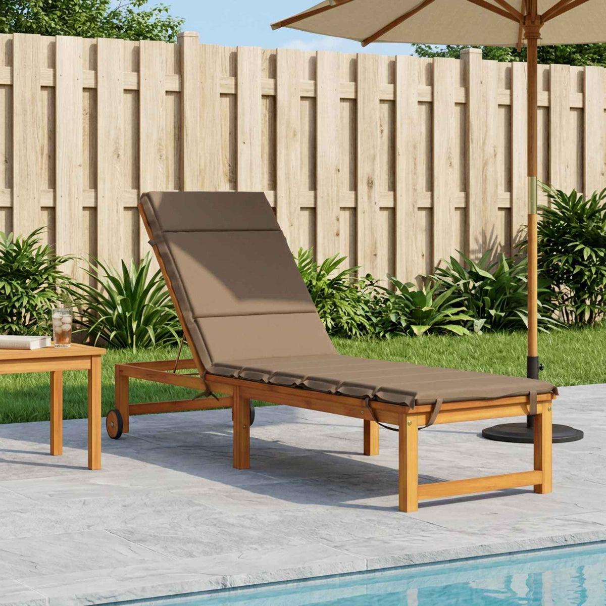 Ligstoel Kussen GEMERT 100% Polyester Taupe 200 x 50 x 3 cm is nu te koop bij PeponiXL, paradijselijk wonen!