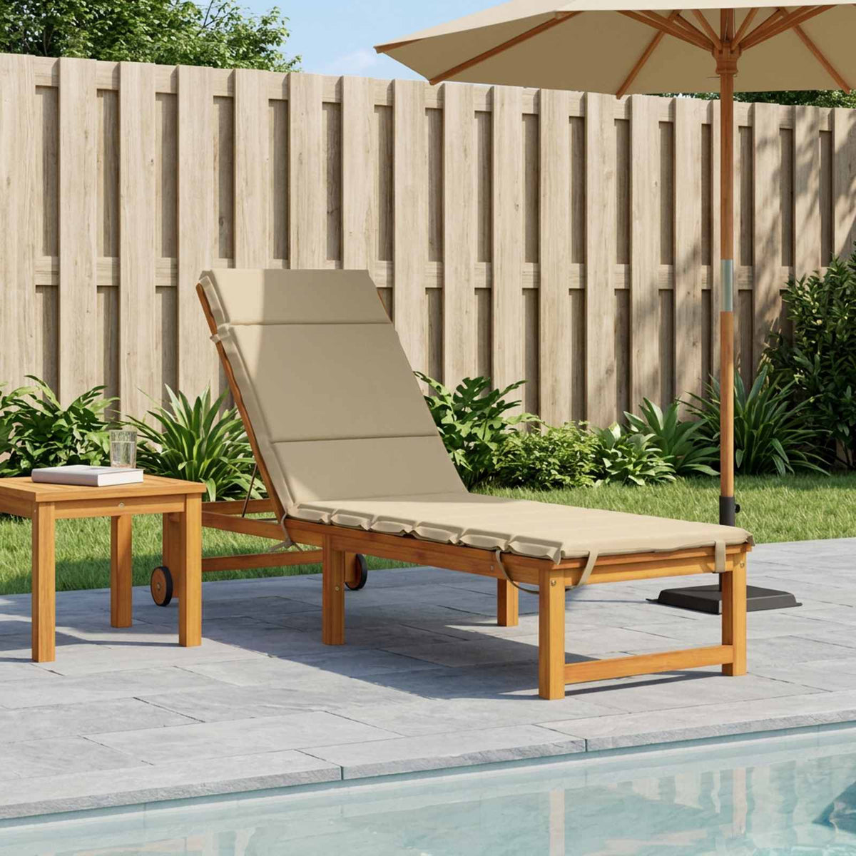 Ligstoel Kussen GEMERT 100% Polyester Beige 200 x 60 x 3 cm is nu te koop bij PeponiXL, paradijselijk wonen!