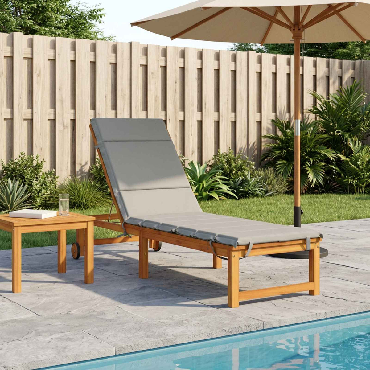 Ligstoel Kussen GEMERT 100% Polyester Grijs 200 x 60 x 3 cm is nu te koop bij PeponiXL, paradijselijk wonen!