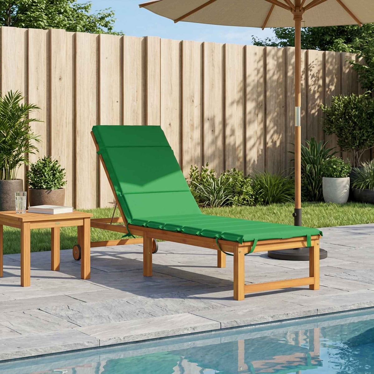 Ligstoel Kussen GEMERT 100% Polyester Groen 200 x 50 x 3 cm is nu te koop bij PeponiXL, paradijselijk wonen!