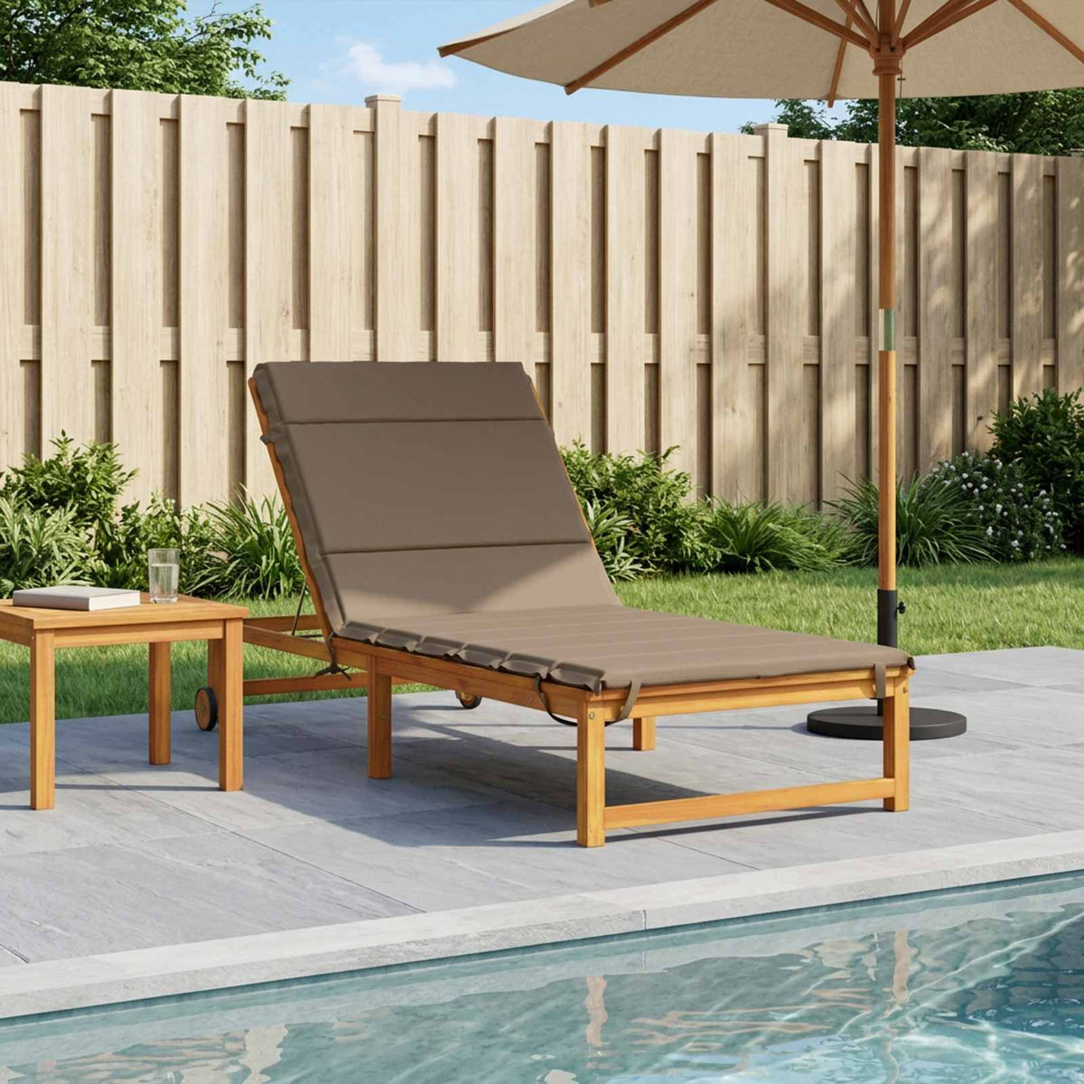 Ligstoel Kussen GEMERT 100% Polyester Taupe 200 x 90 x 3 cm is nu te koop bij PeponiXL, paradijselijk wonen!