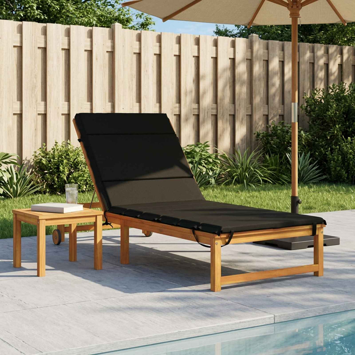Ligstoel Kussen GEMERT 100% Polyester Zwart 200 x 80 x 3 cm is nu te koop bij PeponiXL, paradijselijk wonen!