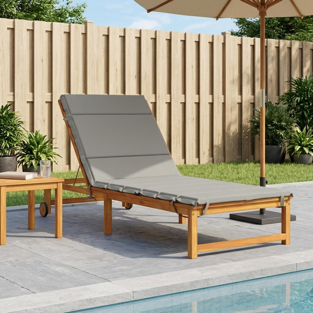 Ligstoel Kussen GEMERT 100% Polyester Grijs 200 x 80 x 3 cm is nu te koop bij PeponiXL, paradijselijk wonen!