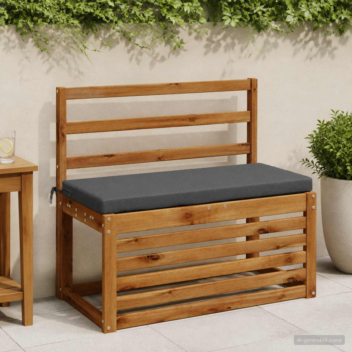 Bankkussen SOEST 100% Polyester Antraciet 80 x 40 x 5 cm is nu te koop bij PeponiXL, paradijselijk wonen!