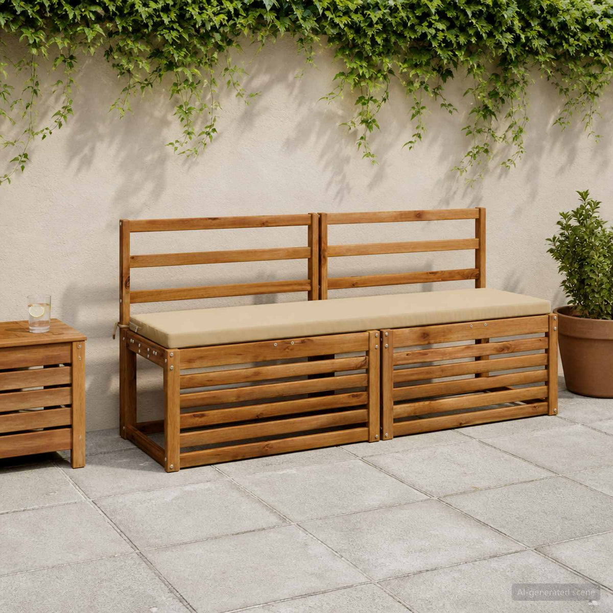 Bankkussen SOEST 100% Polyester Beige 160 x 40 x 5 cm is nu te koop bij PeponiXL, paradijselijk wonen!