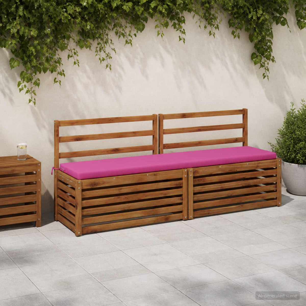 vidaXL Bankkussen SOEST 100% Polyester Roze 200 x 40 x 5 cm