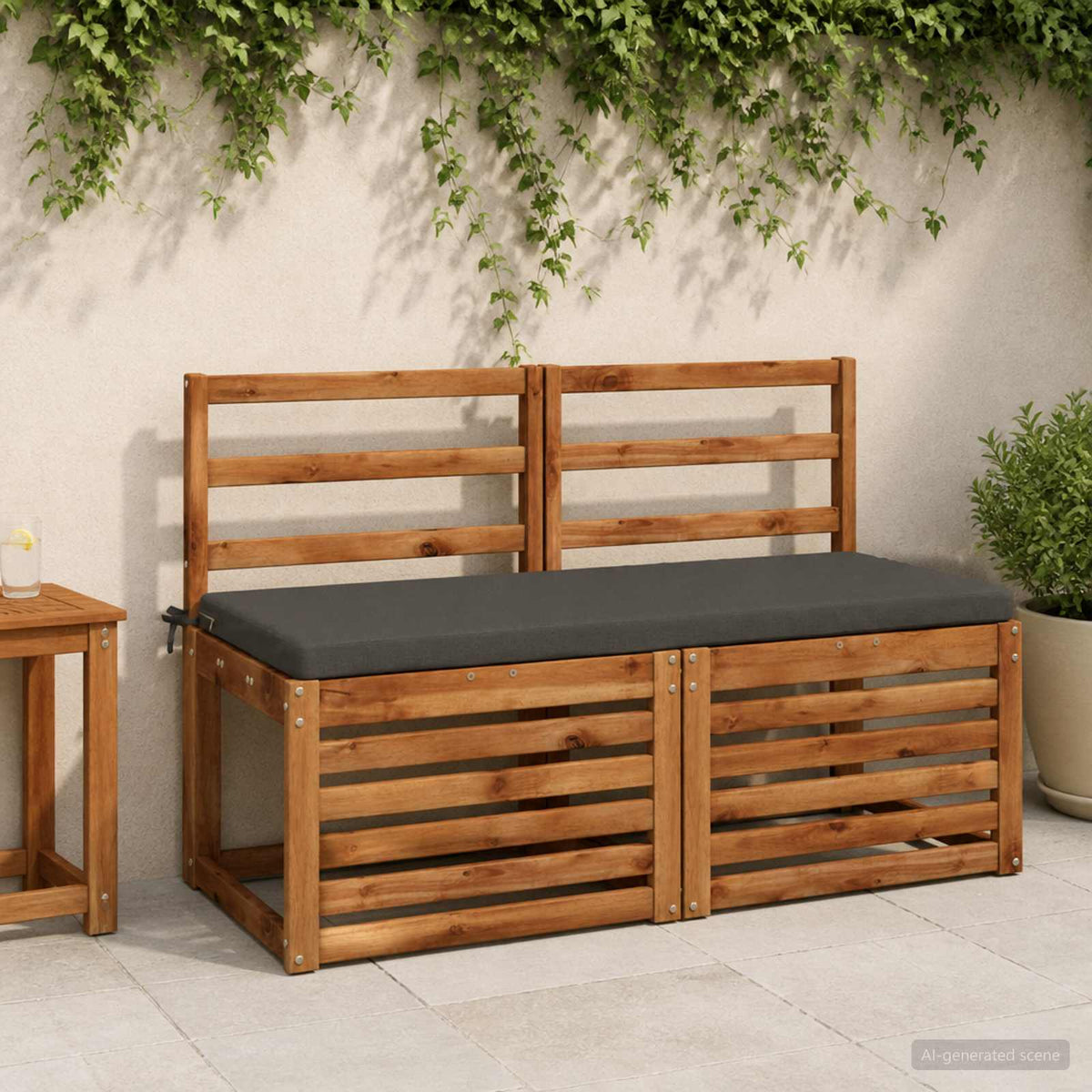 vidaXL Bankkussen SOEST 100% Polyester Antraciet 120 x 50 x 5 cm