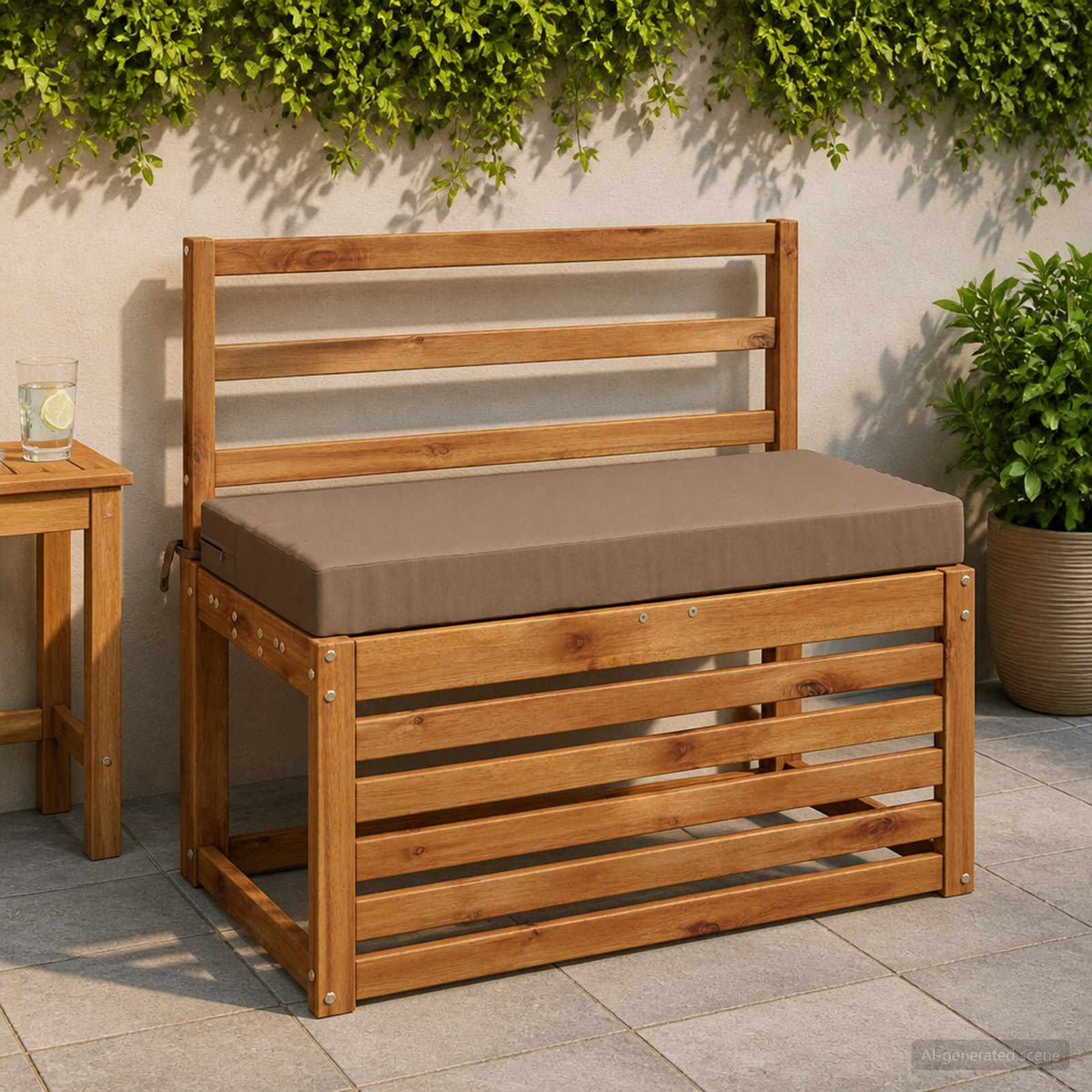 vidaXL Bankkussen SOEST 100% Polyester Taupe 60 x 40 x 8 cm