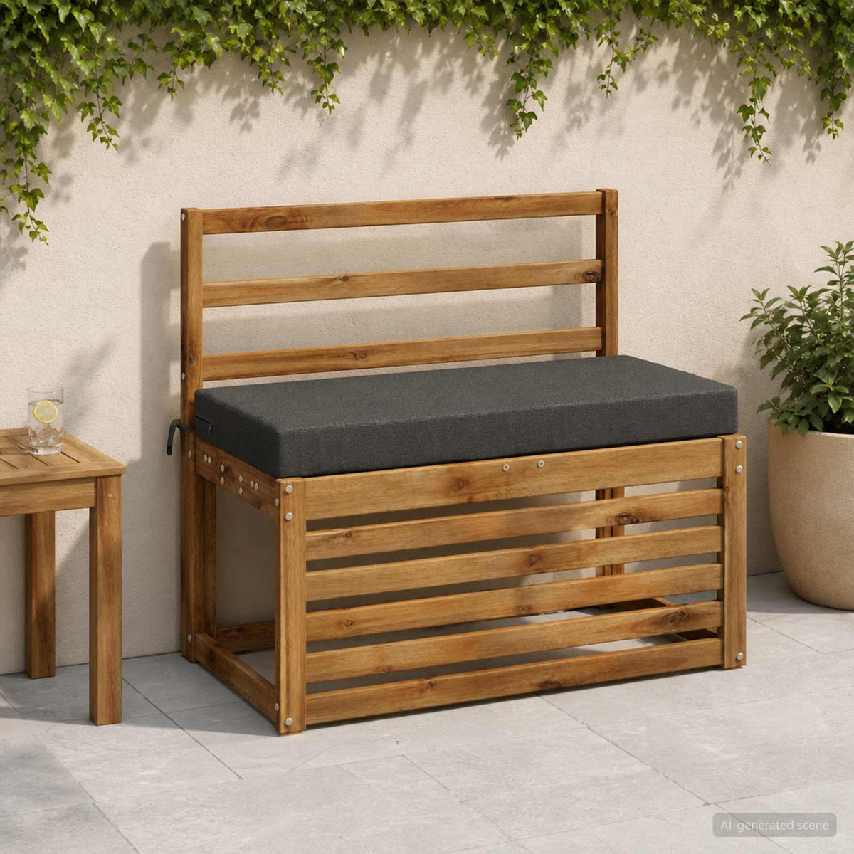 Bankkussen SOEST 100% Polyester Antraciet 80 x 40 x 8 cm is nu te koop bij PeponiXL, paradijselijk wonen!