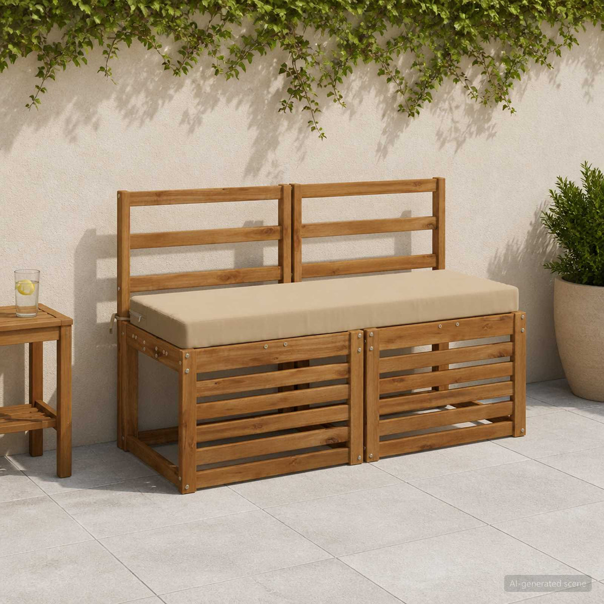 Bankkussen SOEST 100% Polyester Beige 110 x 40 x 8 cm is nu te koop bij PeponiXL, paradijselijk wonen!