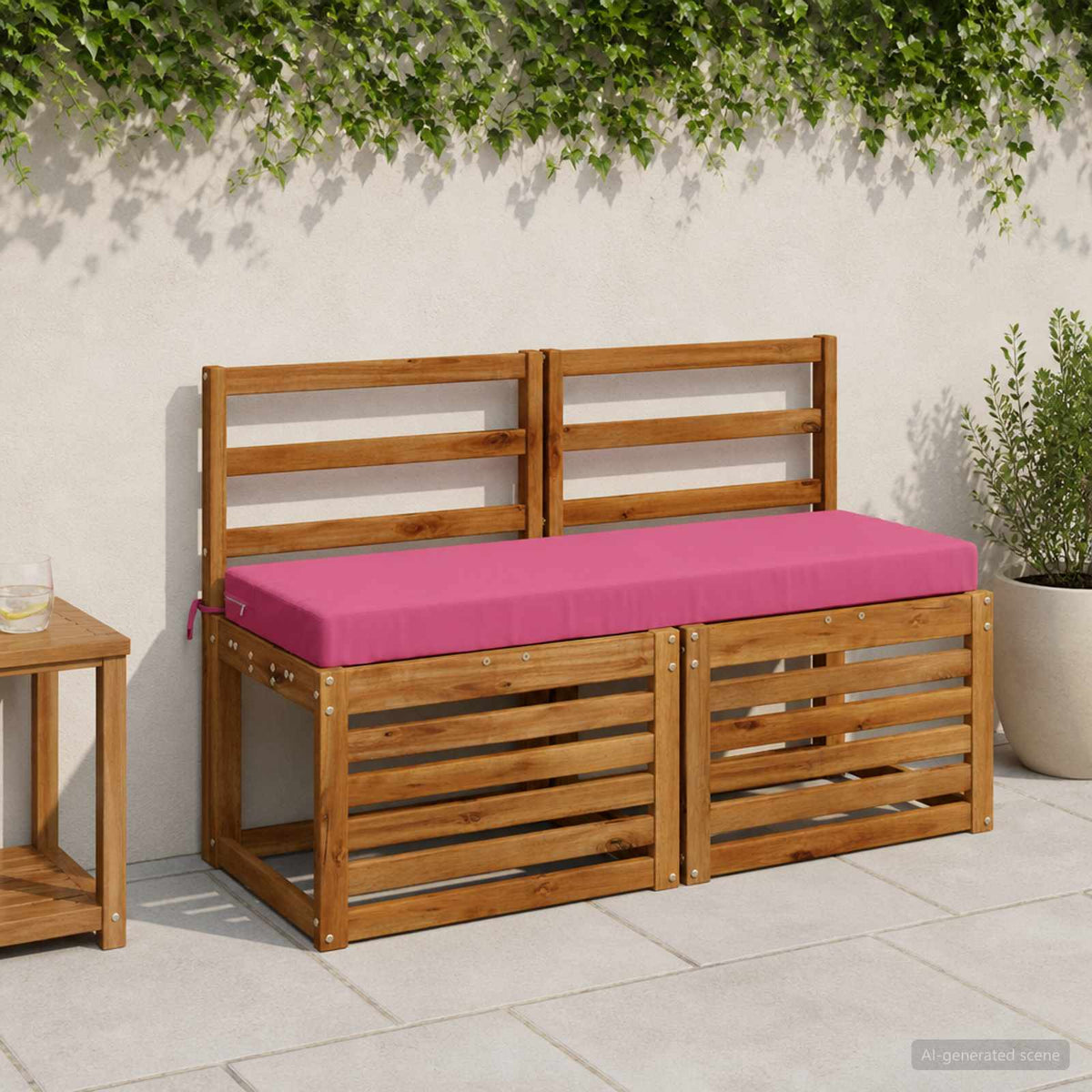vidaXL Bankkussen SOEST 100% Polyester Roze 110 x 40 x 8 cm