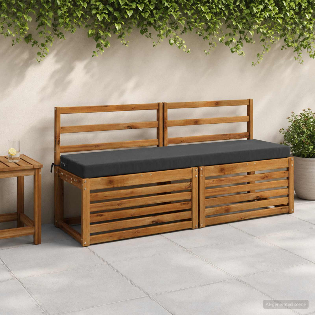vidaXL Bankkussen SOEST 100% Polyester Antraciet 150 x 40 x 8 cm