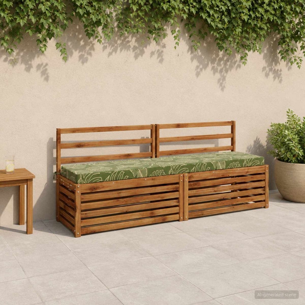 vidaXL Bankkussen SOEST 100% Polyester Bladontwerp 170 x 40 x 8 cm