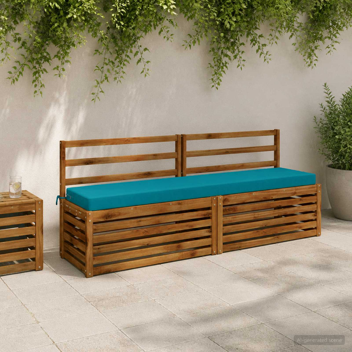 vidaXL Bankkussen SOEST 100% Polyester Turquoise 170 x 40 x 8 cm
