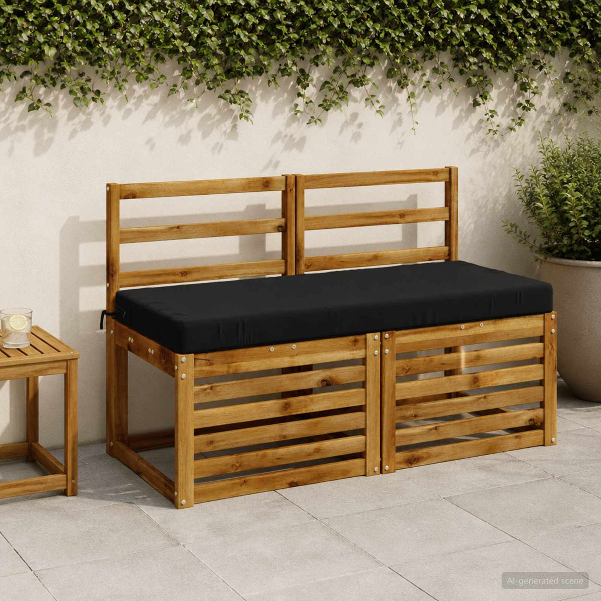 Bankkussen SOEST 100% Polyester Zwart 110 x 50 x 8 cm is nu te koop bij PeponiXL, paradijselijk wonen!