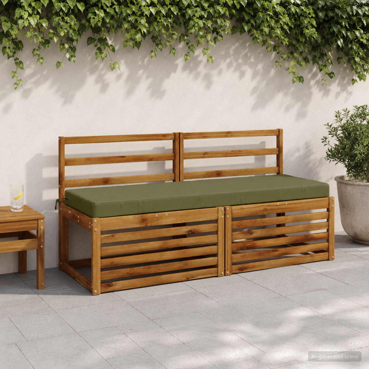vidaXL Bankkussen SOEST 100% Polyester Olijfgroen 150 x 50 x 8 cm