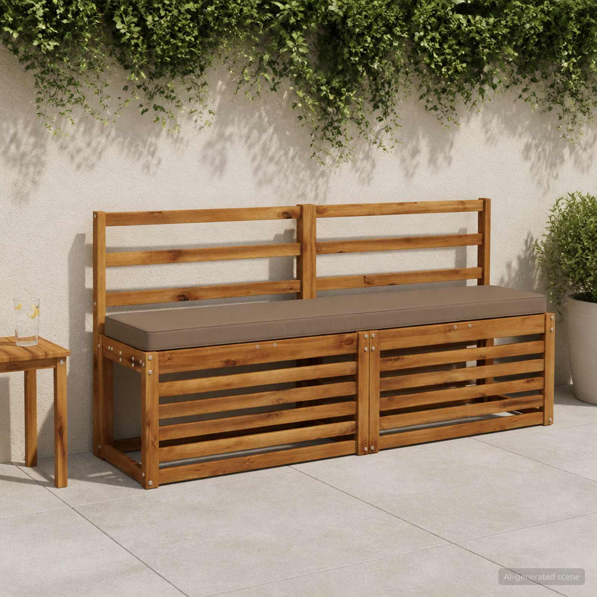 vidaXL 1-delig Bankkussen VUGHT 100% Polyester Taupe 160 x 30 x 5 cm