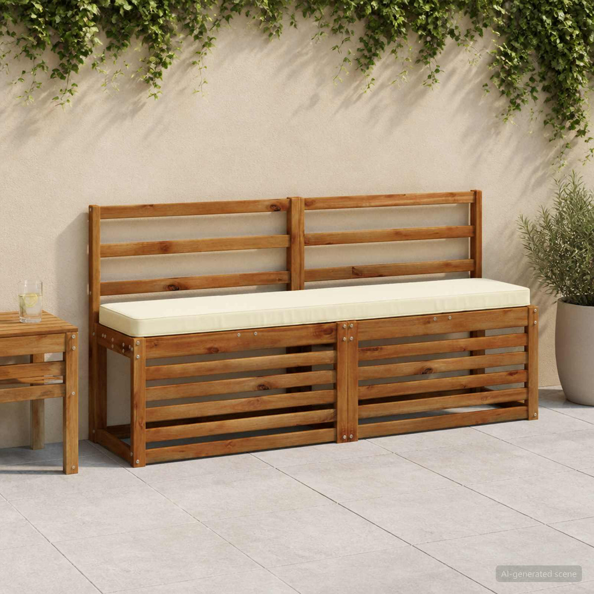 vidaXL 1-delig Bankkussen VUGHT 100% Polyester Crèmekleurig