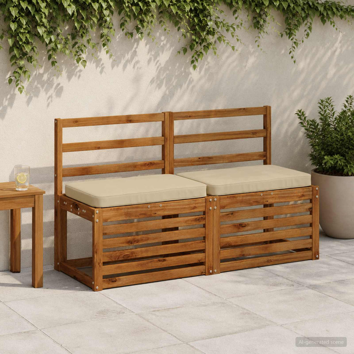 2-delige Bankkussens VUGHT 2 pcs 100% Polyester Beige is nu te koop bij PeponiXL, paradijselijk wonen!