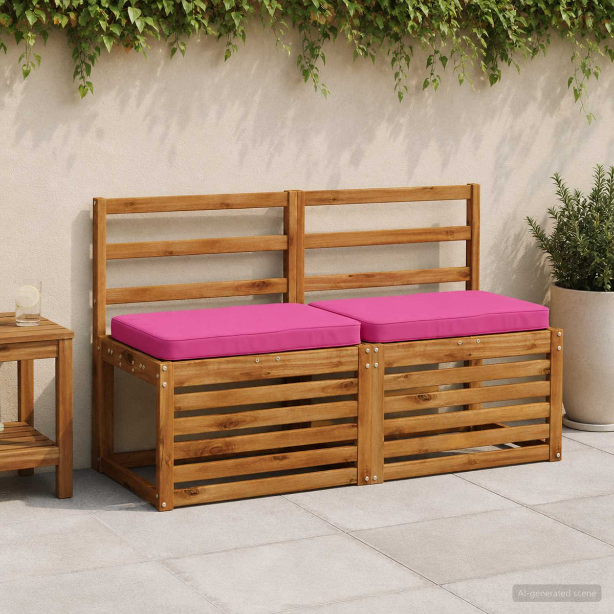 vidaXL 1-delig Bankkussen VUGHT 100% Polyester Roze 60 x 40 x 5 cm
