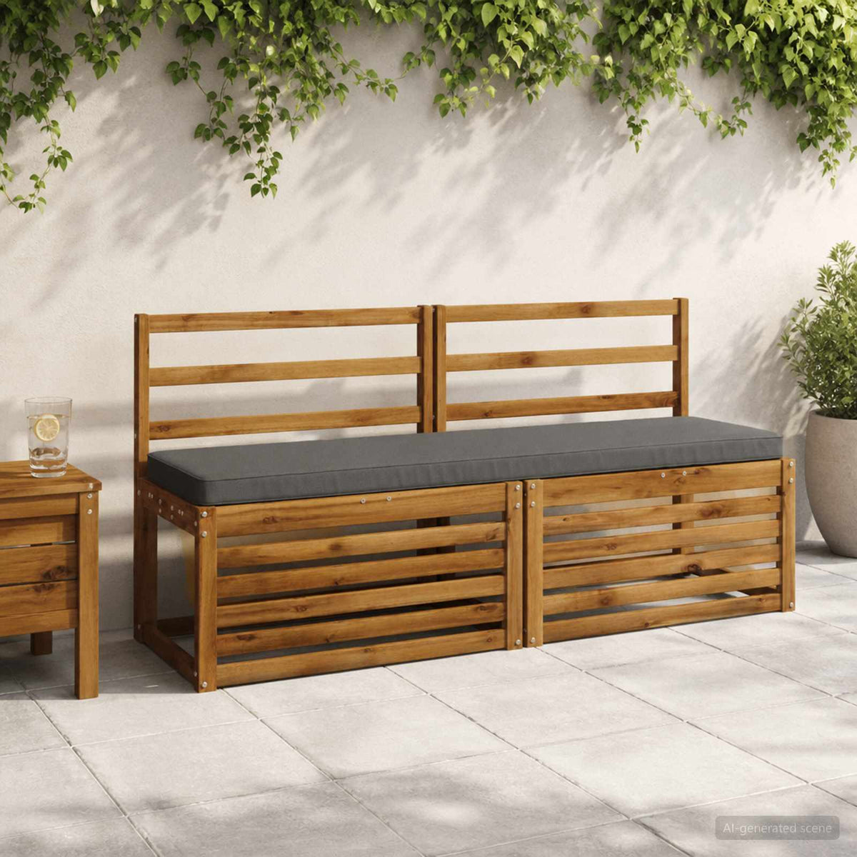 vidaXL 1-delig Bankkussen VUGHT 100% Polyester Grijs 160 x 40 x 5 cm