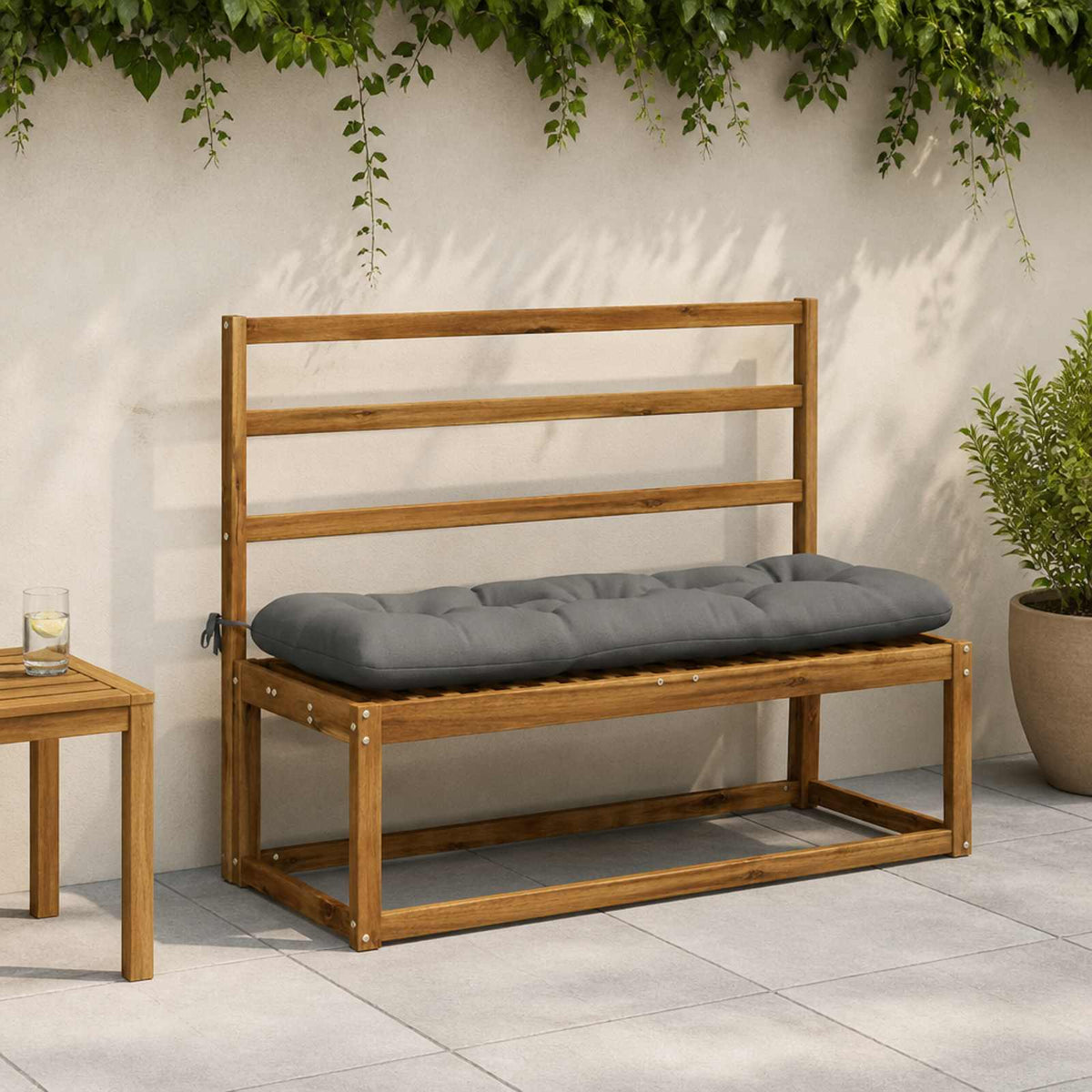 Bankkussen VIANEN 100% Polyester Grijs 100 x 40 x 12 cm is nu te koop bij PeponiXL, paradijselijk wonen!