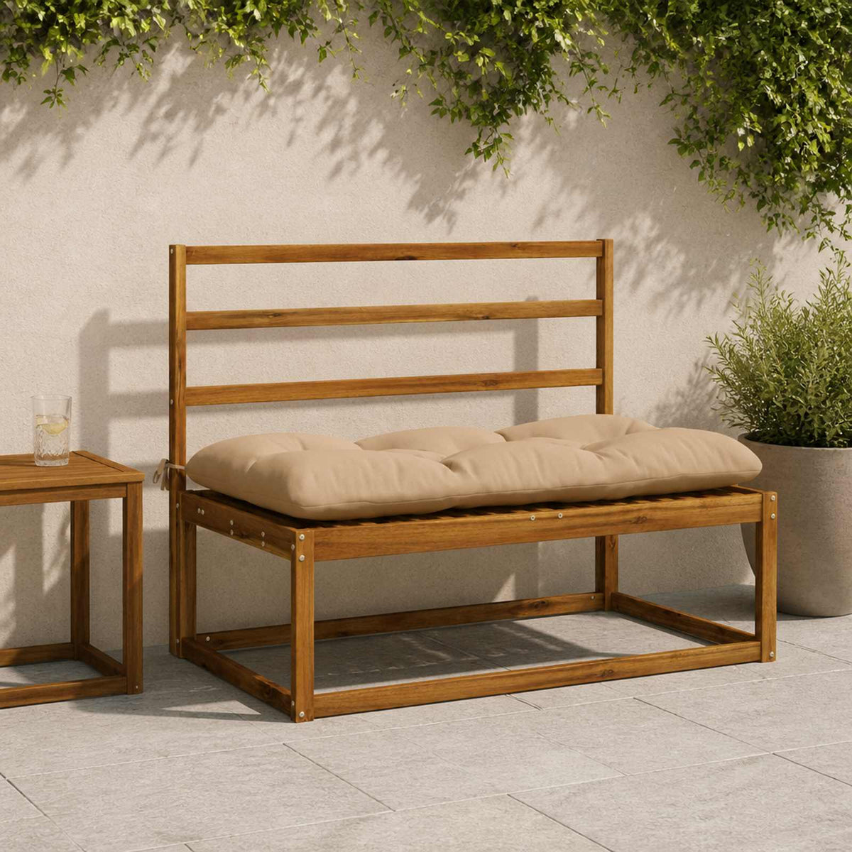 vidaXL Bankkussen VIANEN 100% Polyester Zand 130 x 60 x 12 cm