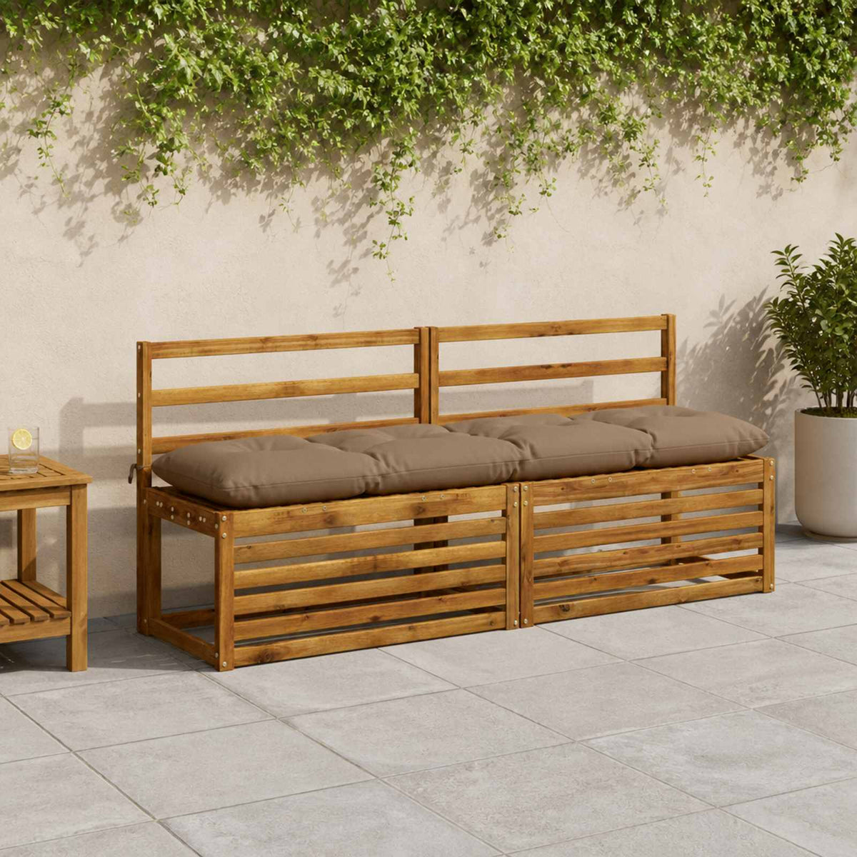 Bankkussen VIANEN 100% Polyester Taupe 160 x 40 x 12 cm is nu te koop bij PeponiXL, paradijselijk wonen!