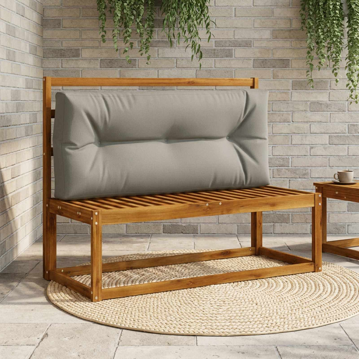 Pallet Rugkussen VIANEN 100% Polyester Grijs 120 x 40 x 12 cm is nu te koop bij PeponiXL, paradijselijk wonen!