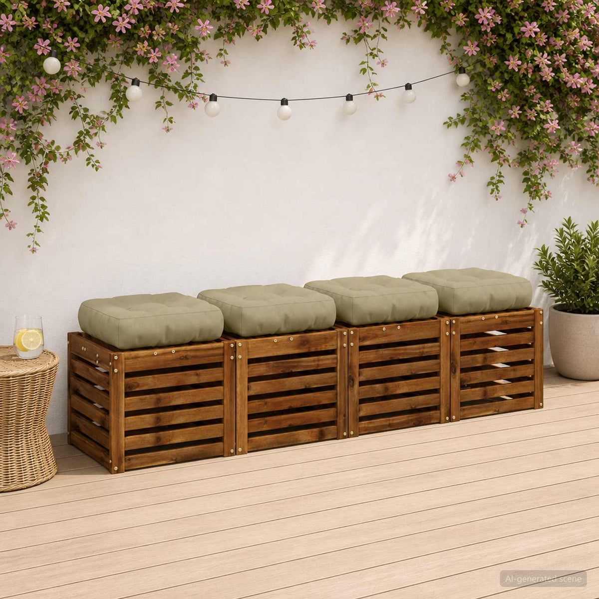4-Piece Zitkussens VIANEN 4 pcs 100% Polyester Lichtgroen is nu te koop bij PeponiXL, paradijselijk wonen!