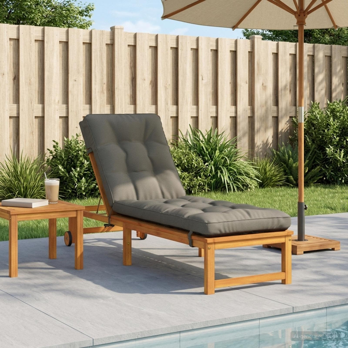 Ligstoel Kussen VIANEN 100% Polyester Grijs 200 x 50 x 8 cm is nu te koop bij PeponiXL, paradijselijk wonen!