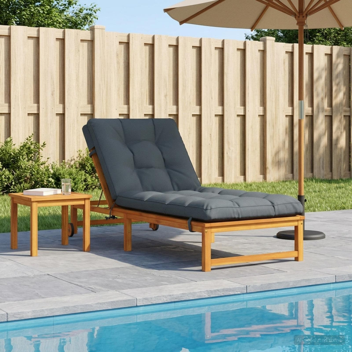 Ligstoel Kussen VIANEN 100% Polyester Blauw 200 x 80 x 8 cm is nu te koop bij PeponiXL, paradijselijk wonen!