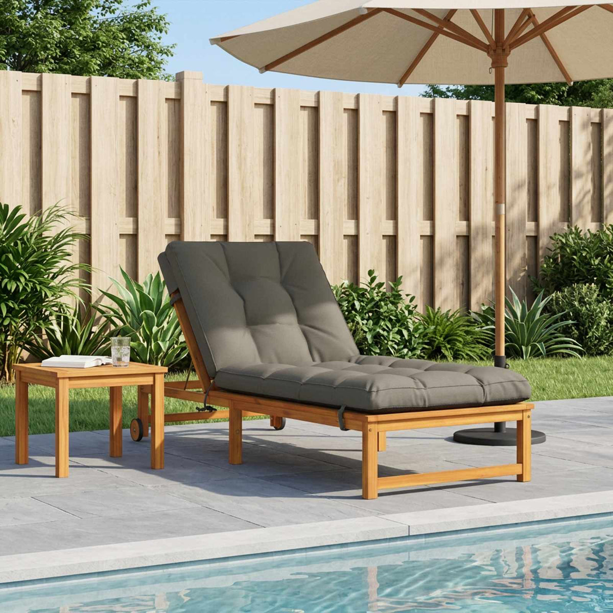 Ligstoel Kussen VIANEN 100% Polyester Grijs 200 x 70 x 8 cm is nu te koop bij PeponiXL, paradijselijk wonen!
