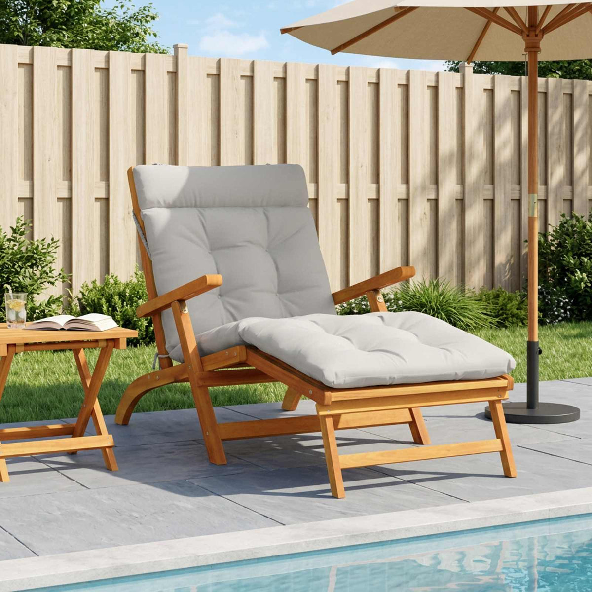 Ligstoel Kussen VIANEN 100% Polyester Wit 200 x 80 x 8 cm is nu te koop bij PeponiXL, paradijselijk wonen!