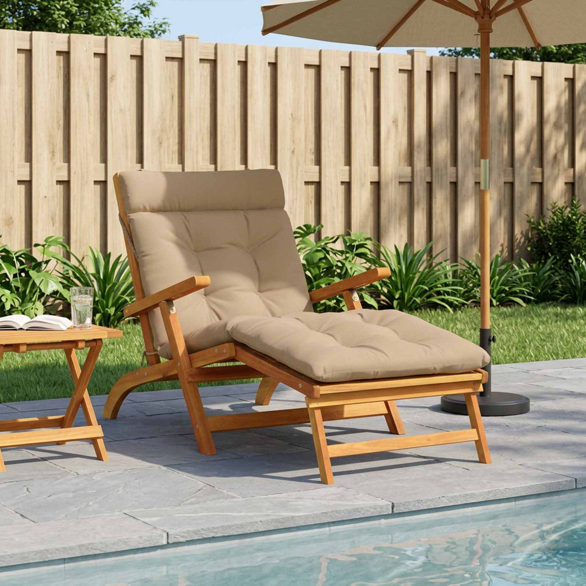 Ligstoel Kussen VIANEN 100% Polyester Zand 200 x 70 x 8 cm is nu te koop bij PeponiXL, paradijselijk wonen!