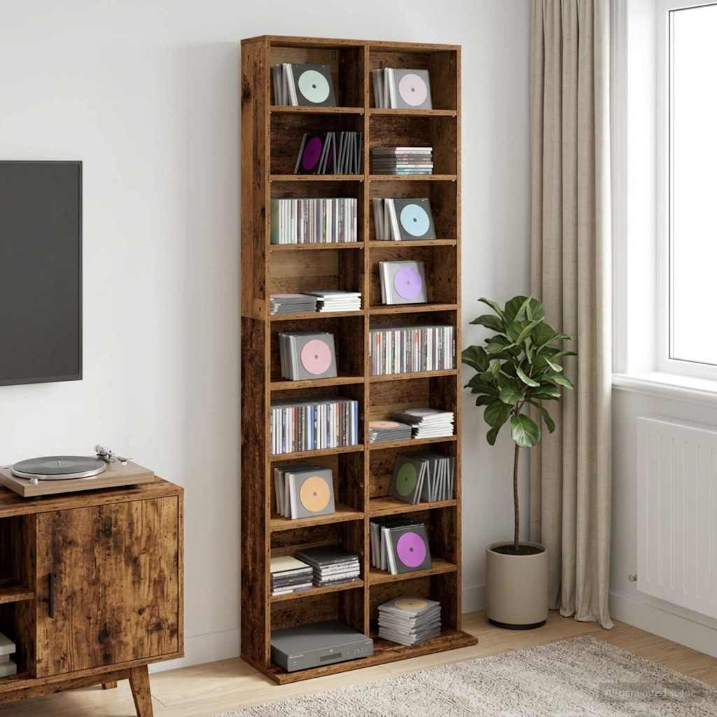 CD Kast Oud hout 65 x 23,5 x 175 cm Bewerkt hout is nu te koop bij PeponiXL, paradijselijk wonen!
