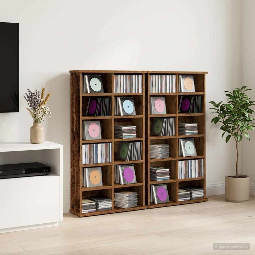 CD Kast 2 st Oud hout 60 x 17 x 92 cm Bewerkt hout is nu te koop bij PeponiXL, paradijselijk wonen!