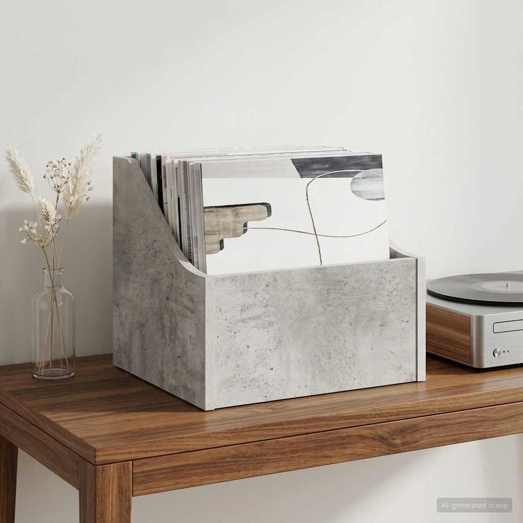 LP Recorddoos Betongrijs 37 x 33 x 32 cm Bewerkt hout is nu te koop bij PeponiXL, paradijselijk wonen!