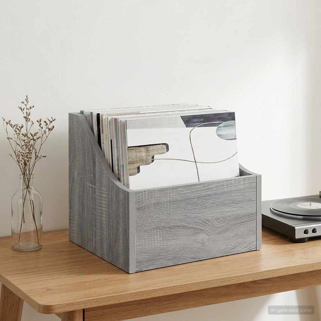 LP Recorddoos Grijs Sonoma 37 x 33 x 32 cm Bewerkt hout is nu te koop bij PeponiXL, paradijselijk wonen!