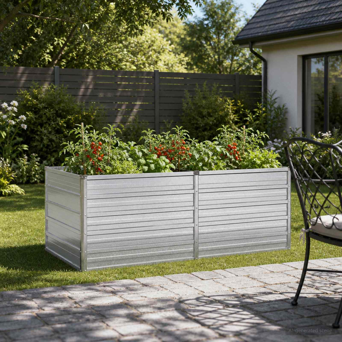 Verhoogd Tuinbed Zilverkleurig 160 x 80 x 55 cm gegalvaniseerd is nu te koop bij PeponiXL, paradijselijk wonen!