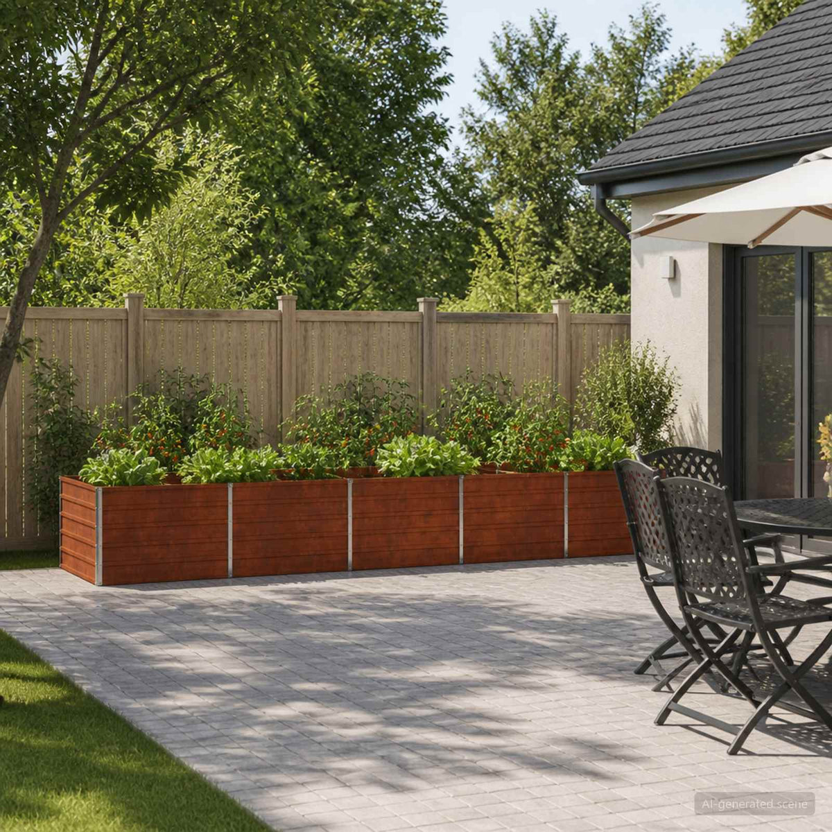 Verhoogd Tuinbed Roestig 400 x 80 x 55 cm corton is nu te koop bij PeponiXL, paradijselijk wonen!
