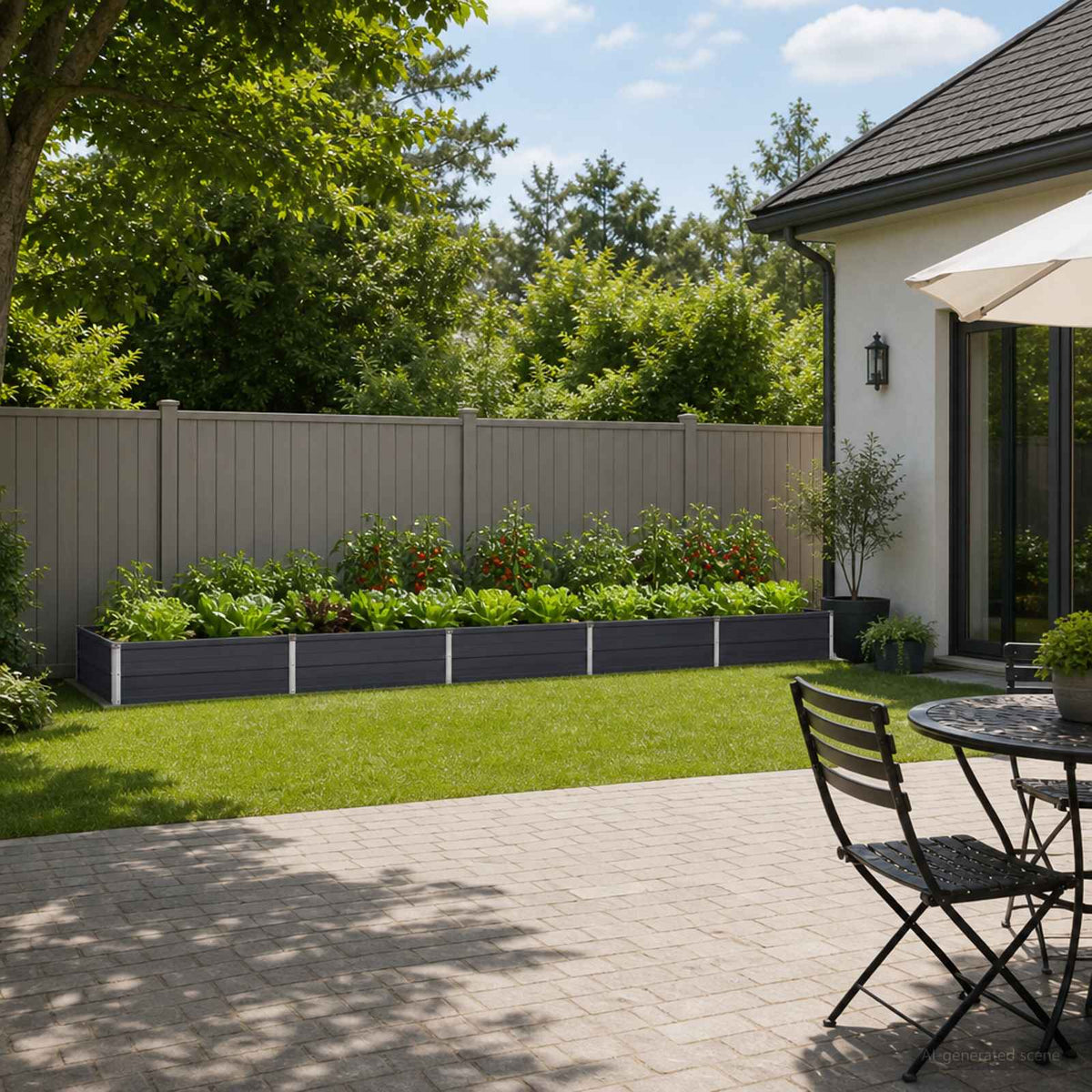 Verhoogd Tuinbed Antracietkleurig 400 x 80 x 24 cm is nu te koop bij PeponiXL, paradijselijk wonen!