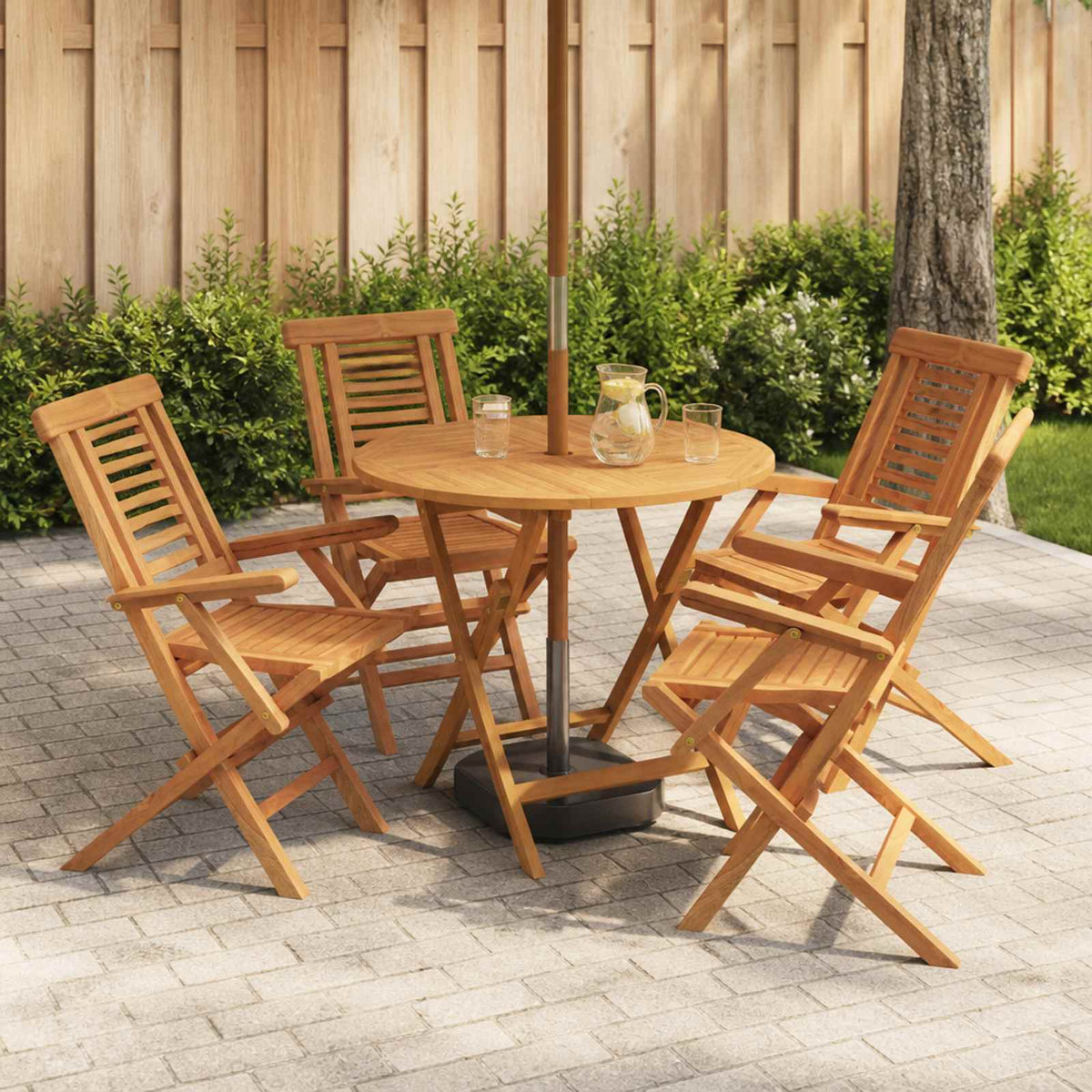 5-delige inklapbare tuinbistroset Naturel Massief Teakhout is nu te koop bij PeponiXL, paradijselijk wonen!