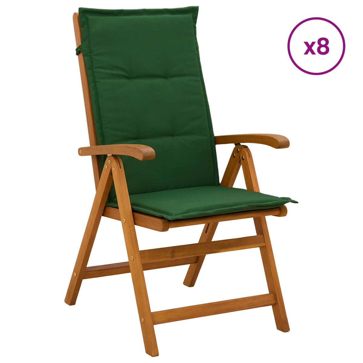 vidaXL Recliner Tuinstoelen 8 st Naturel Massief Acaciahout