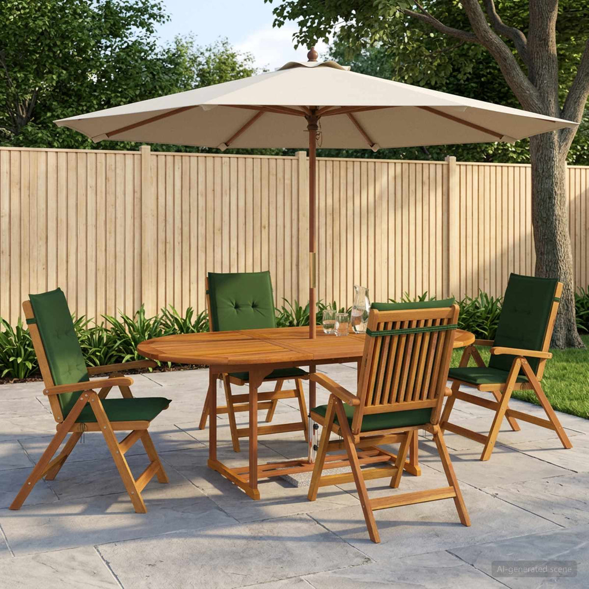 5-delige tuin eetset Naturel Massief Acaciahout is nu te koop bij PeponiXL, paradijselijk wonen!