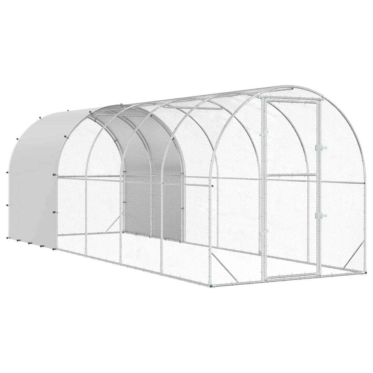 Kippenhok zilver 600 x 200 x 200 cm Gegalvaniseerd staal is nu te koop bij PeponiXL, paradijselijk wonen!